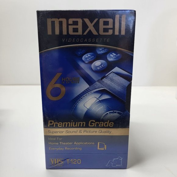 Lot of 6 Maxell Blank Video Cassette 6 Hours Premium Grade VHS T-120 VCR - Picture 8 of 9